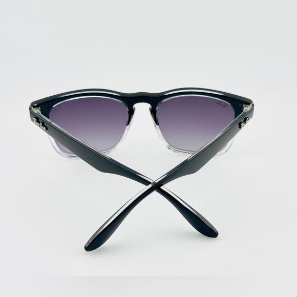 Ray-Ban Steve Sunglasses RB4487 Polished Black on Transparent Frame Gray Lenses! - Picture 10 of 14